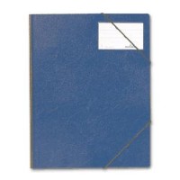 Папка на резинках DURABLE (Германия) с наружным прозр. карманом д/визитки, т-синяя, до 150л, 2320-07