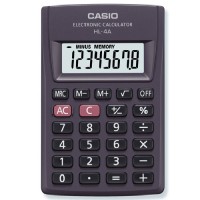 Калькулятор CASIO карманный HL-4А, 8 разрядов, пит.от батарейки, 87x56мм, блистер