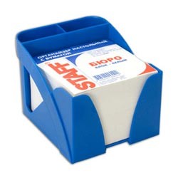 Блок для записей STAFF "Бюро" в подставке синей, куб 9*9*6 белый, 230800 ПЛС