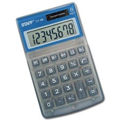 Калькулятор STAFF карманный STF-898 синий, 8 разрядов, двойное питание, 115х70мм