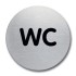 Указатель-пиктограмма DURABLE (Германия) настенный круглый "ТУАЛЕТ (WC)", диаметр-83мм, 4907-23