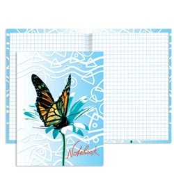 Блокнот Notebook STAFF, А6, 110*147мм, выбор. лак, "Бабочка", тв. лам. обложка, 80л., 122194