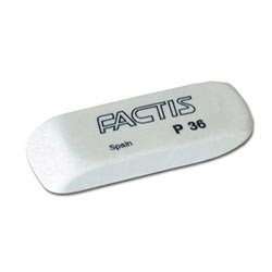 Резинка стирательная FACTIS пластиковая для карандаша со скош. краем, 56х19,5х9 мм, P-36