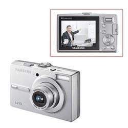 Фотокамера цифровая SAMSUNG L210, 10,2млн.пикс., 3x/3x zoom, 2,5" ЖК-монитор, опт. стаб.,серебристый