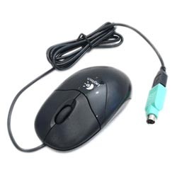 Мышь проводная оптическая LOGITECH Pilot, USB+PS/2, 2 кнопки+1колесо-кнопка, черная  (910-000133)