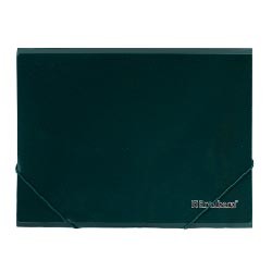 Папка на резинках BRAUBERG "Диагональ" т-зеленая, до 300 листов, 0,5мм