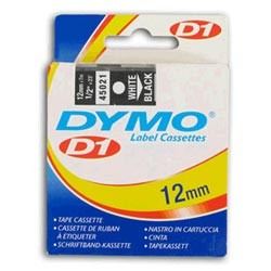 Лента для принтера DYMO Label Manager 150, 12ммх7м пластик. белый/черный (45021)